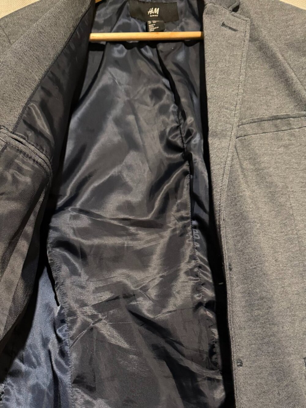 H&M Grey Tailored Sport Coat 36R - Modern Minimalist Blazer - Picture 4 of 9